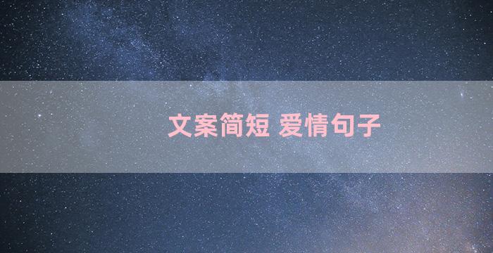 文案简短 爱情句子